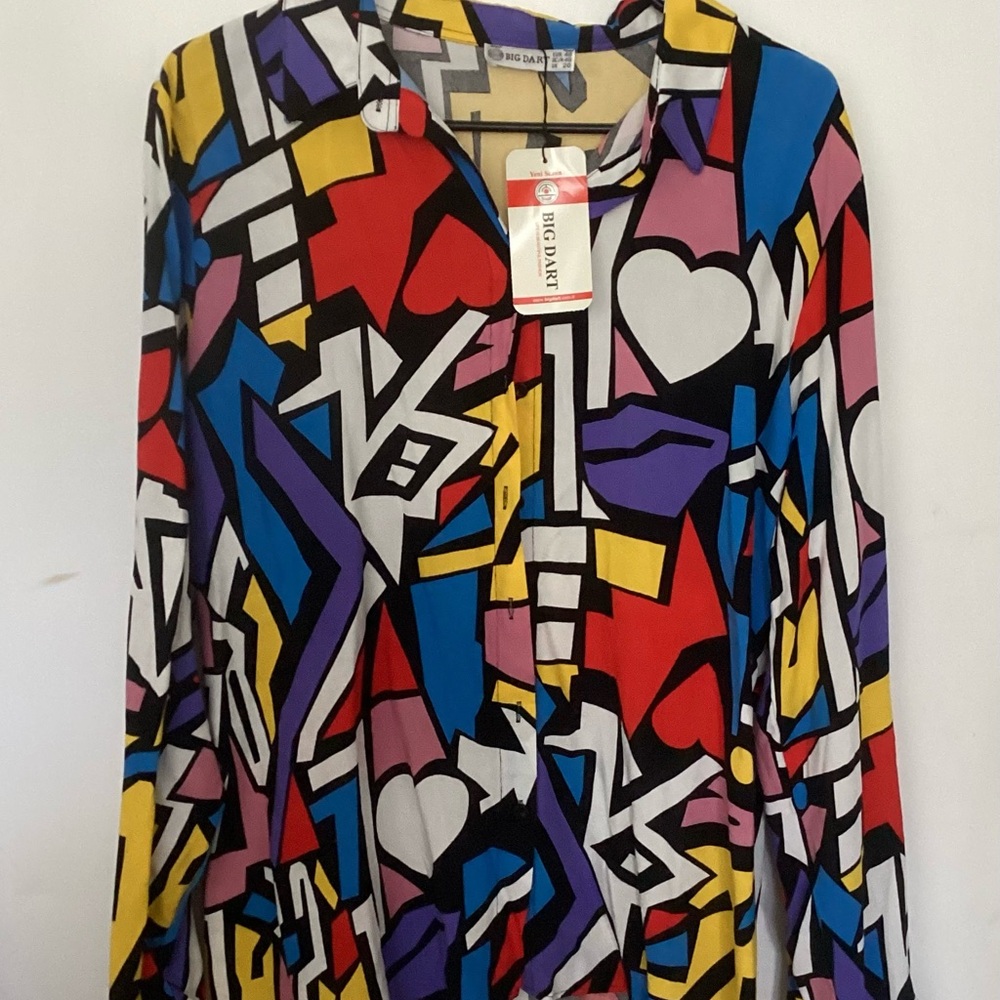 Big Dirt Multicolor Abstract Button Down Shirt